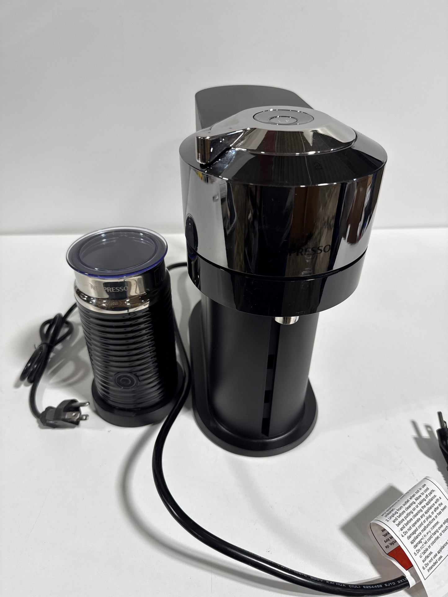 Nespresso Vertuo Next Deluxe Coffee and Espresso Machine by Breville Dark Chrome with Aeroccino Milk Frother - Dark