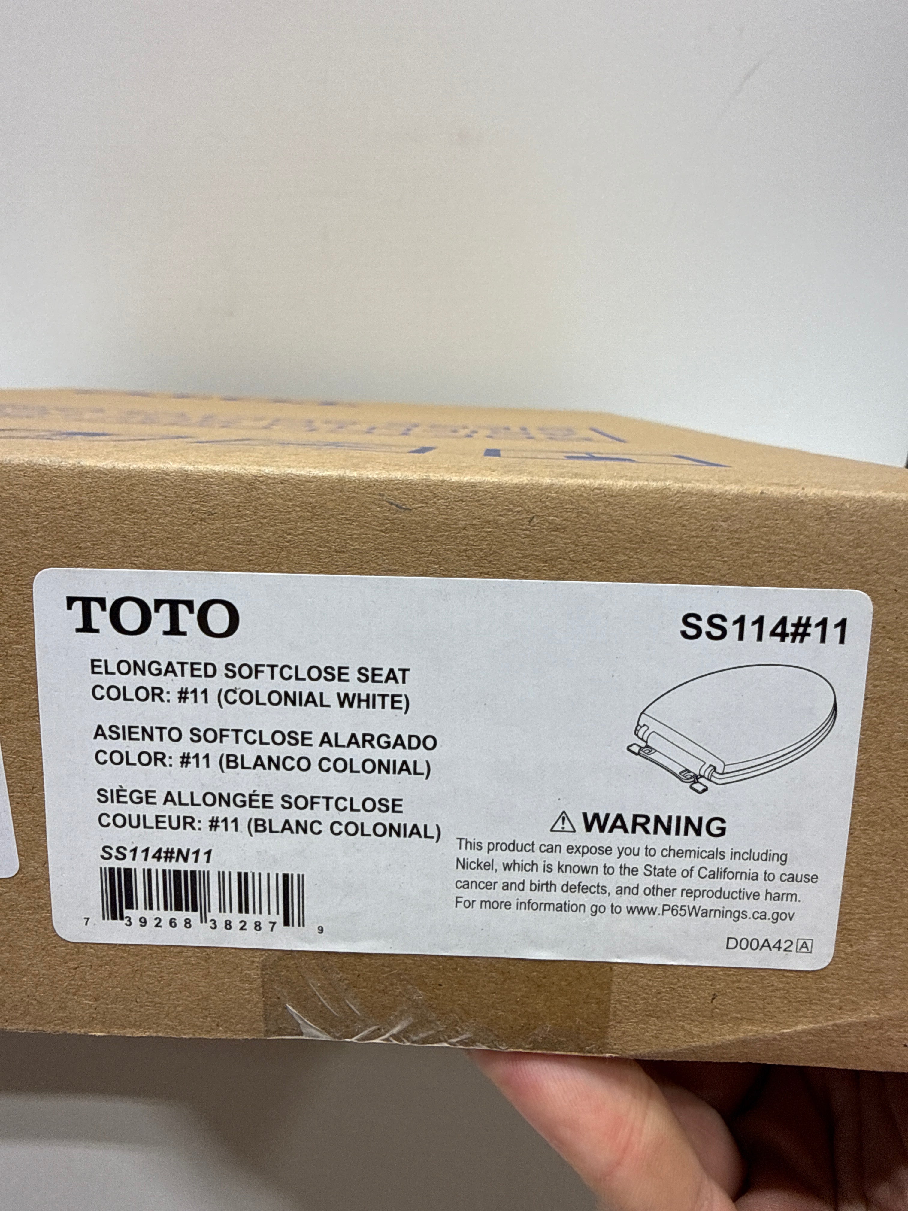 TOTO SoftClose Slow Close Elongated Toilet Seat and Lid, Colonial White - SS114#11