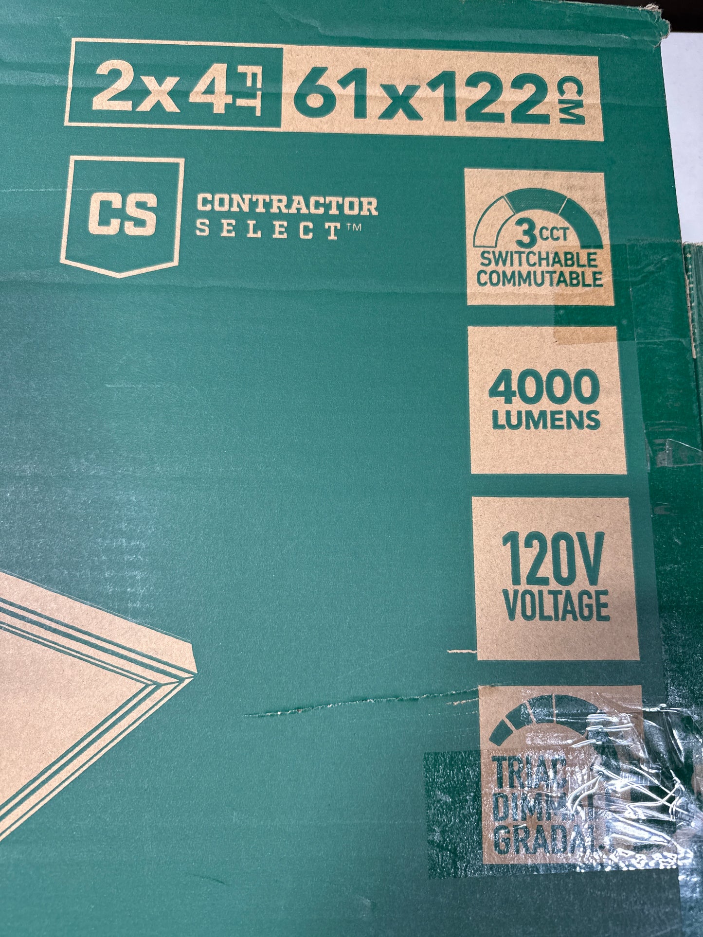 Contractor Select CPANL DCMK 2 Ft. X 4 Ft. 4000 Lumens Integrated LED Panel Light Switchable Color Temperature
