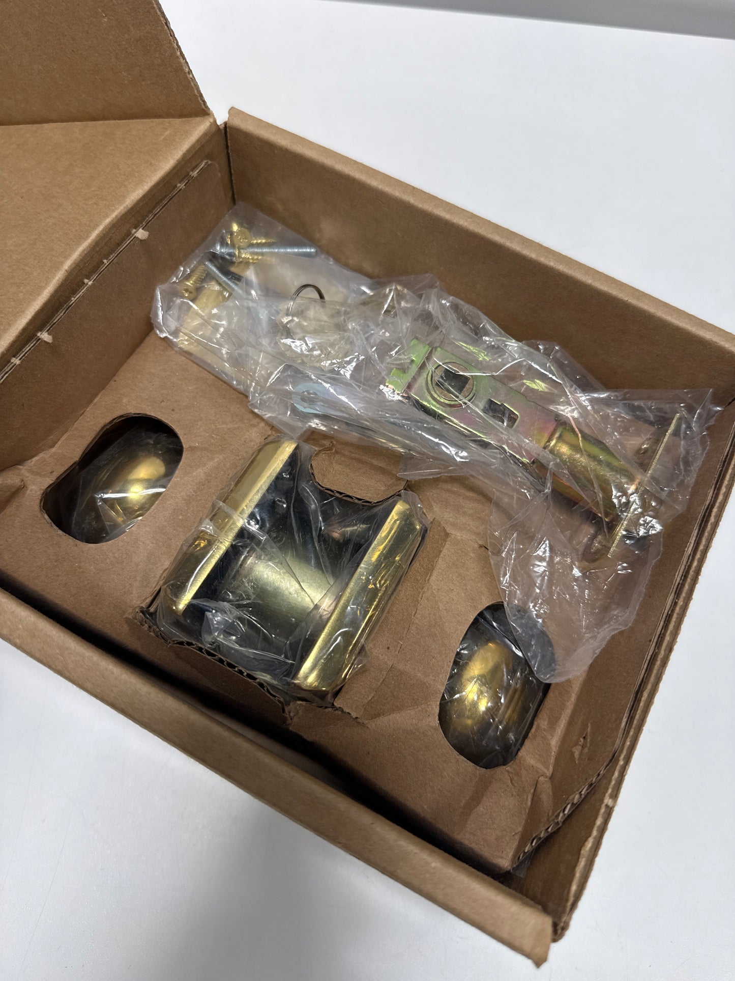 Emtek 5121WUS3NL Knob Keyed Entry with Rectangular Rose Unlacquered Brass