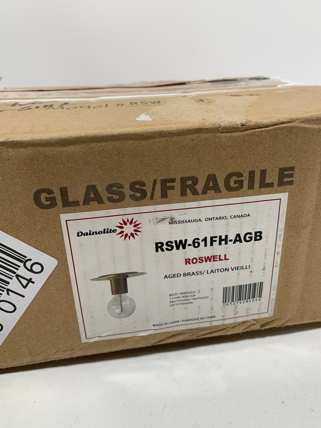See Desc Dainolite Roswell 8 Inch 1 Light Flush Mount Roswell - RSW-61FH-AGB - Transitional - *Lighting & Electrical