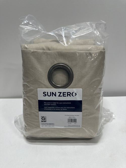2 x Sun Zero Pratt Tonal Texture Fleece Insulated 100% Blackout Window Curtains