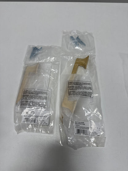 2 x Belwith Keeler B077461 Brownstone 3" Center to Center Slim Grip Cabinet Handle / Drawer Pull Brushed Golden Brass