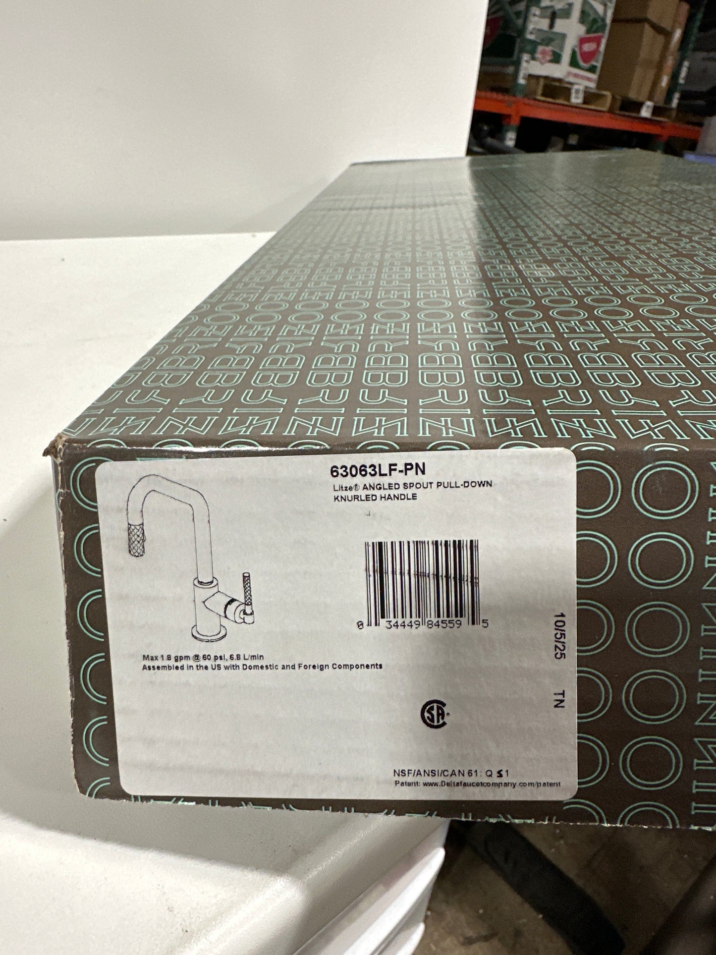 Brizo 63063LF Litze Single Handle Angled Spout Pull Down Kitchen Faucet with Knurled Handle - *Plumbing