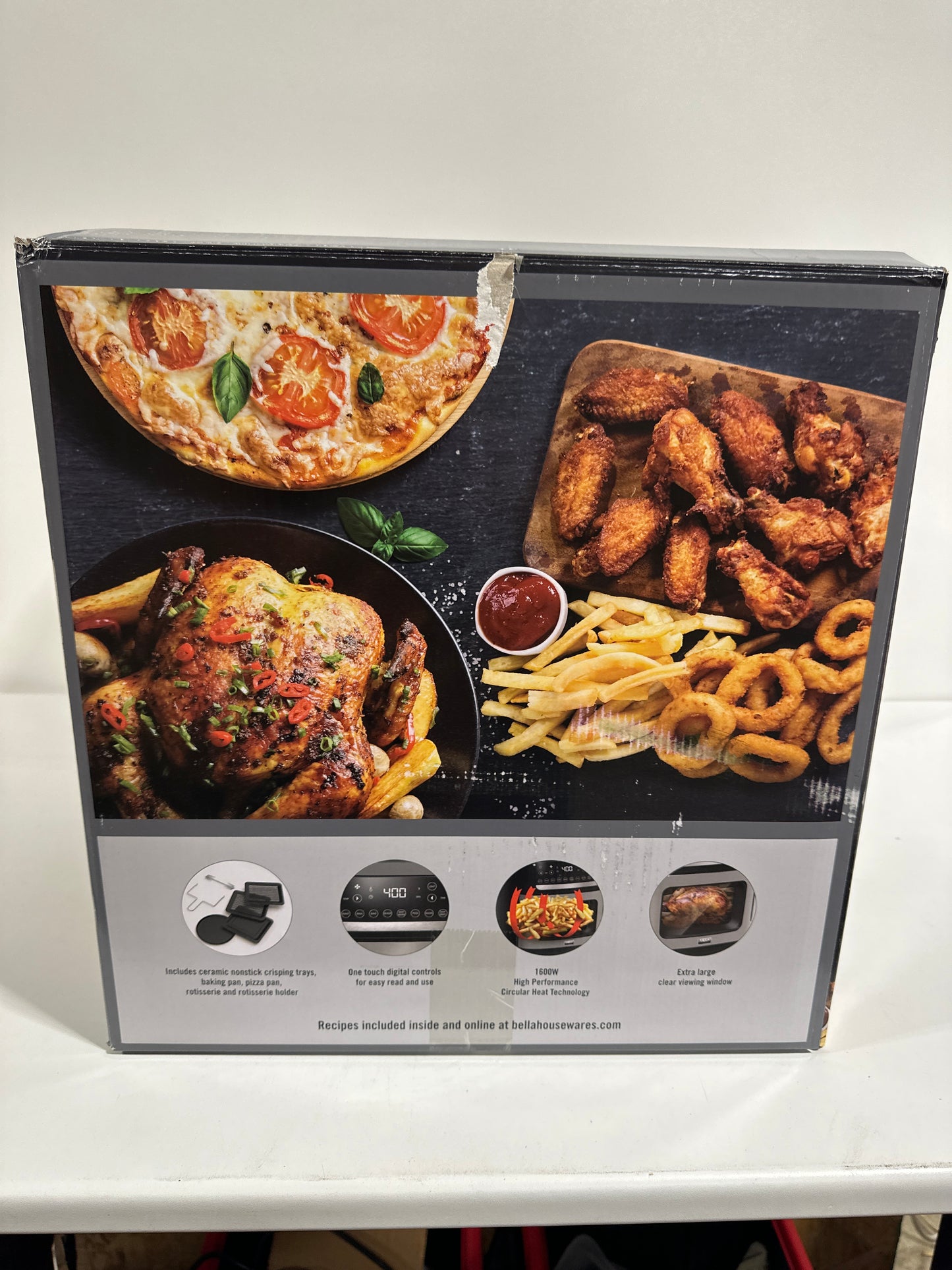 Bella PRO - 12.6-qt. Touchscreen Air Fryer Pizza Oven with Rotisserie - Stainless Steel