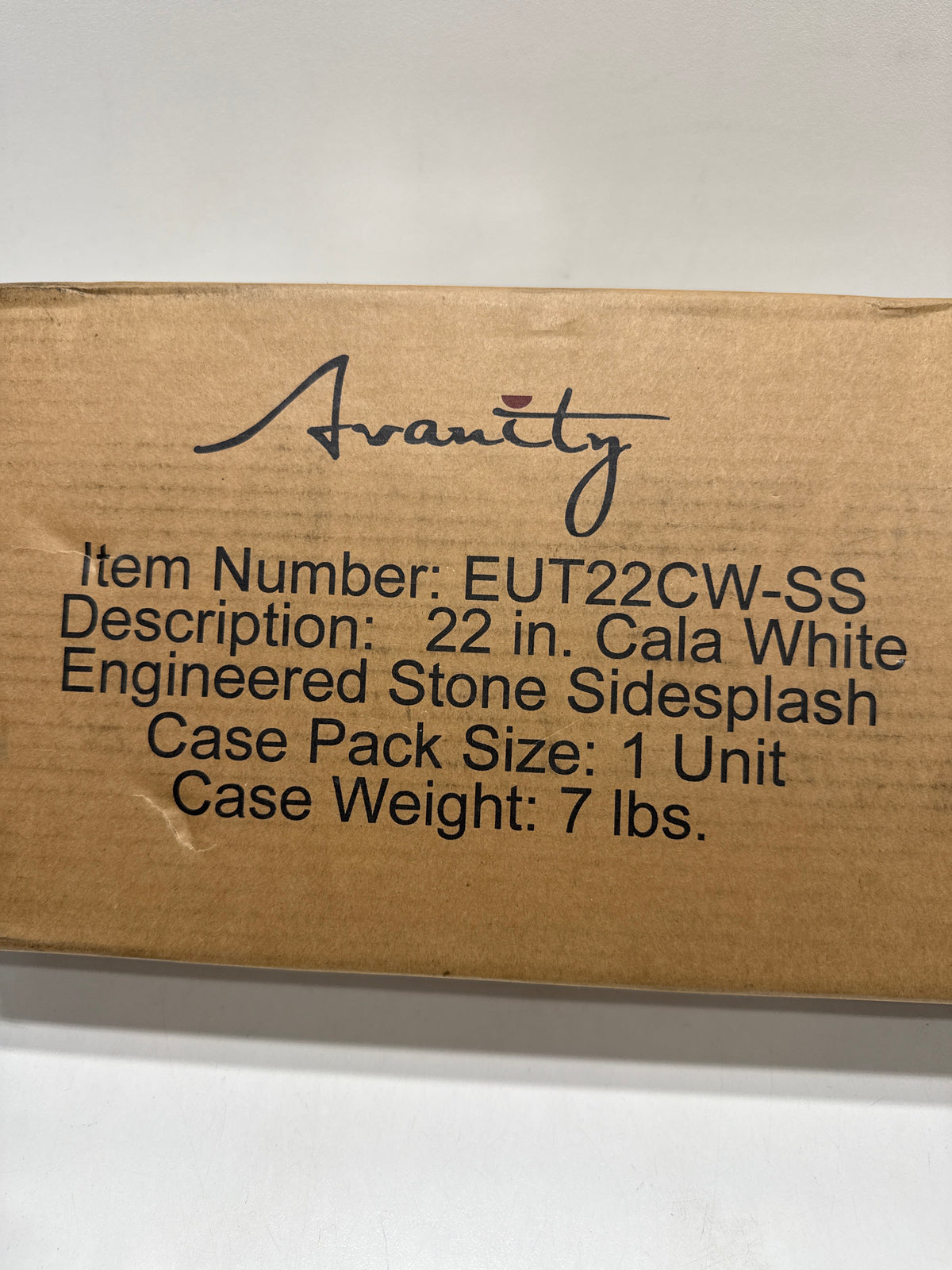 Avanity EUT22-SS 22" L X 3-7/8" H Engineered Stone Sidesplash Cala White