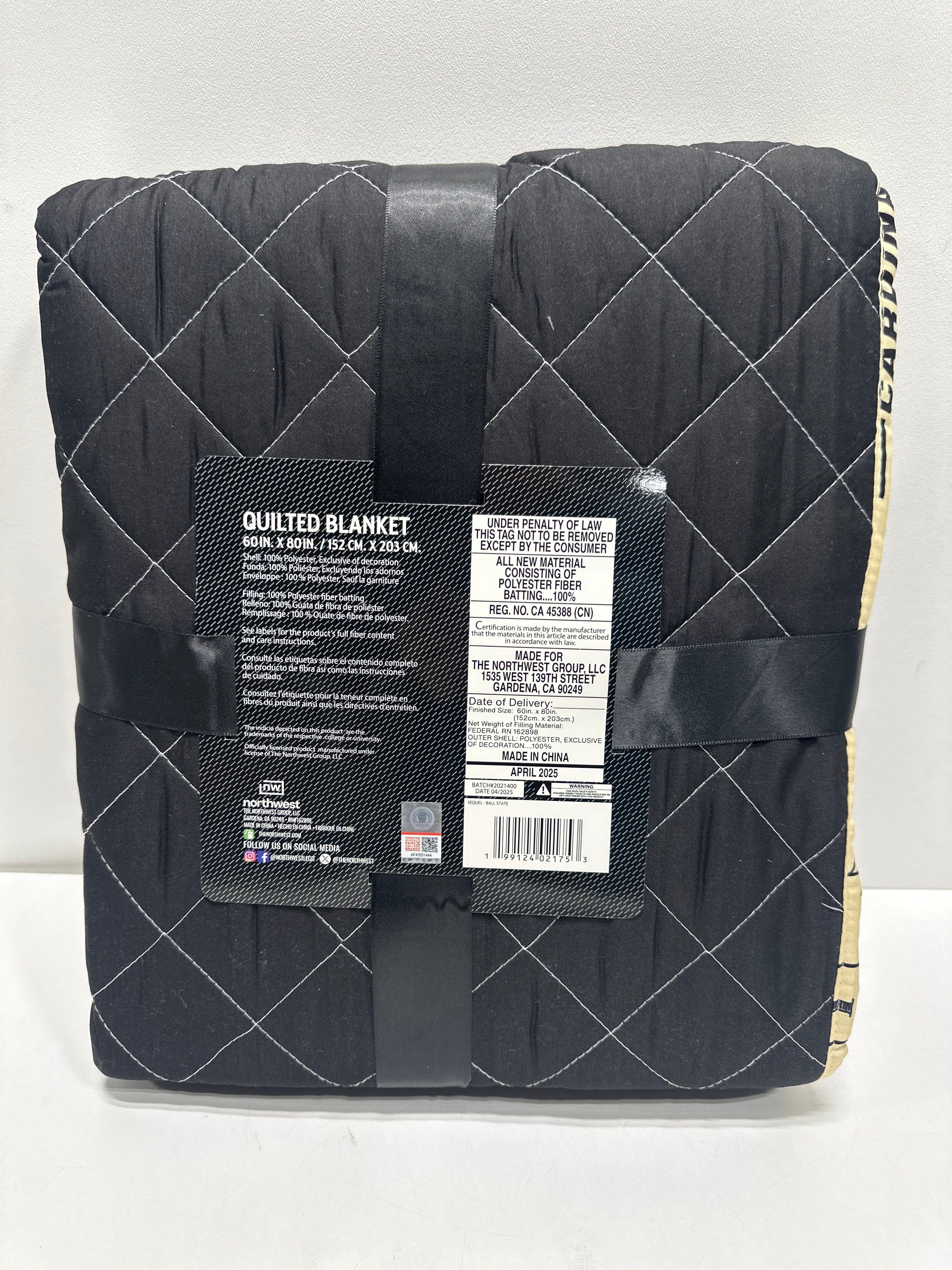 NCAA Ball State Cardinals 60 X 80 Quilted Throw Blanket