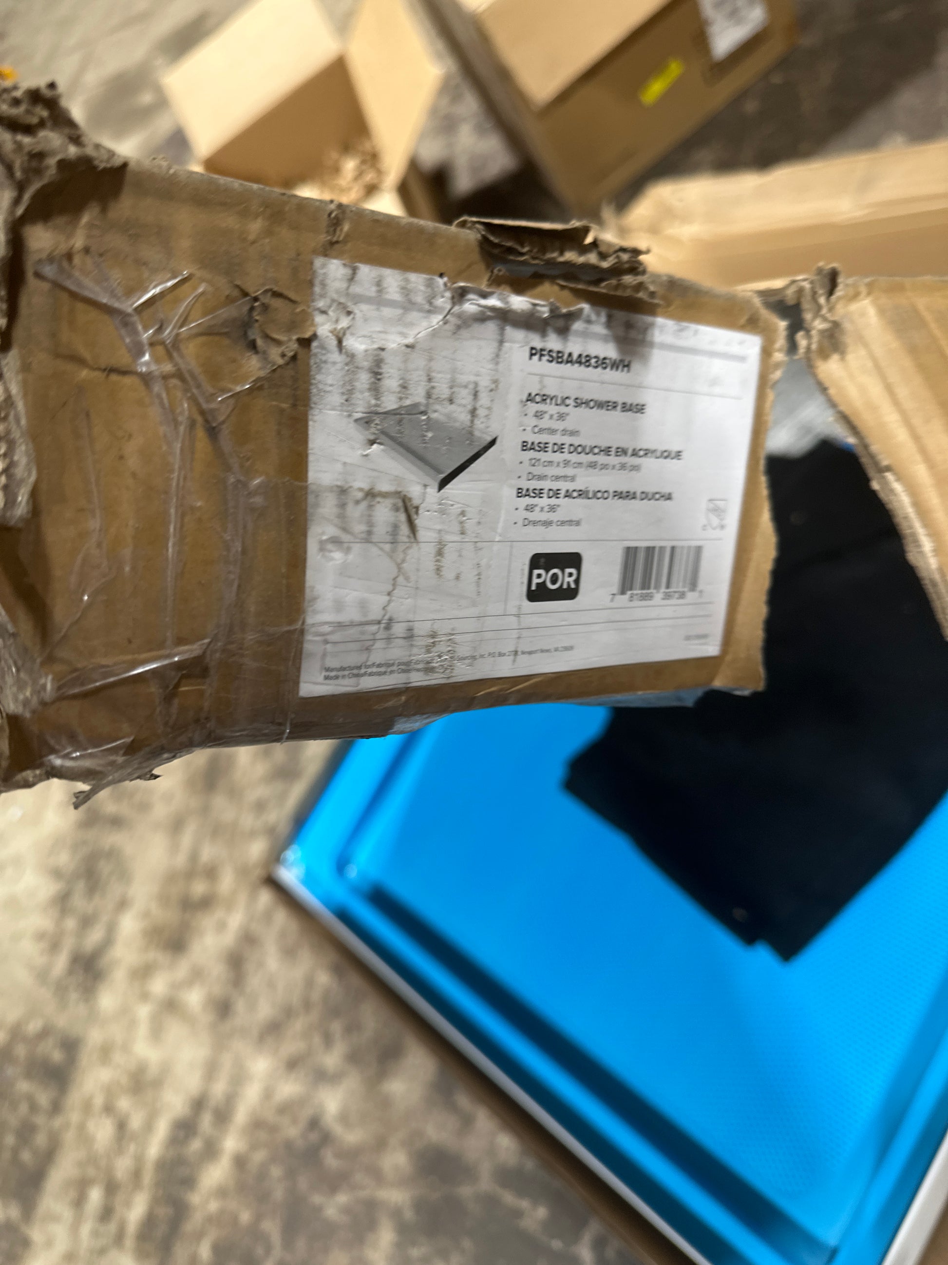 PROFLO PFSBA4836 Hammond 48’’ x 36’’ Rectangular Shower Base with Single Threshold and Center Drain - White - *Plumbing