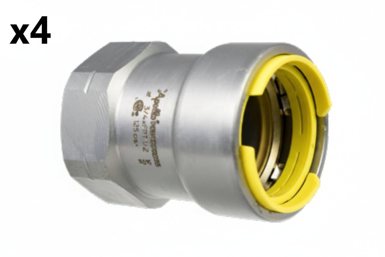 4 x Apollo 403G Series 1/2 in. Press x FPT Zinc Nickel Carbon Steel Adapter with HNBR O-Ring - *Tools Hardware & Misc