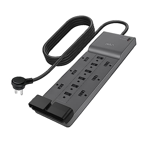 Belkin 12-Outlet Surge Protector W/ 12 AC Outlets & 2.4M Long Flat Plug