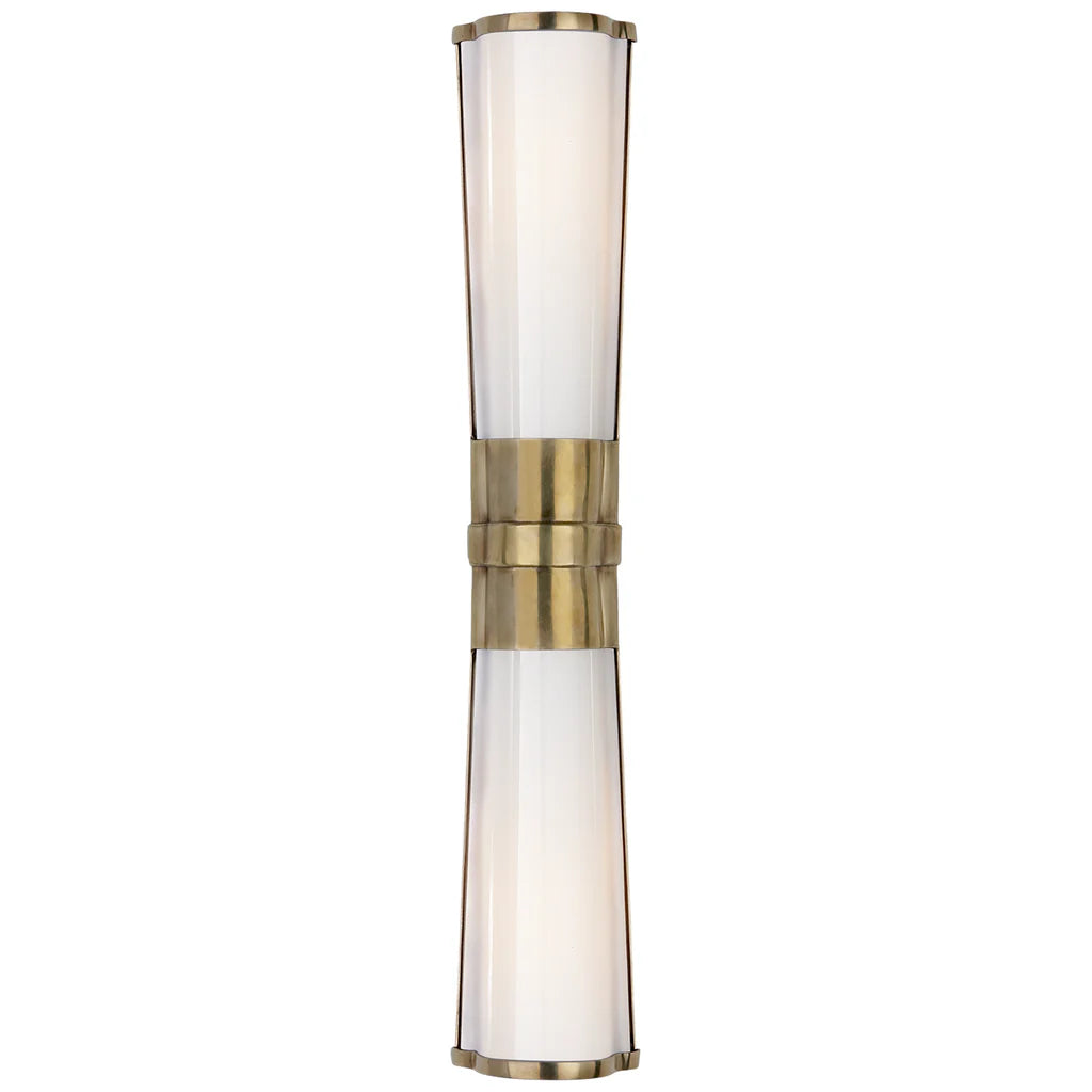 Visual Comfort Carew 24" Linear Sconce with White Glass Shade by E. F. Chapman