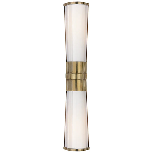 Visual Comfort Carew 24" Linear Sconce with White Glass Shade by E. F. Chapman