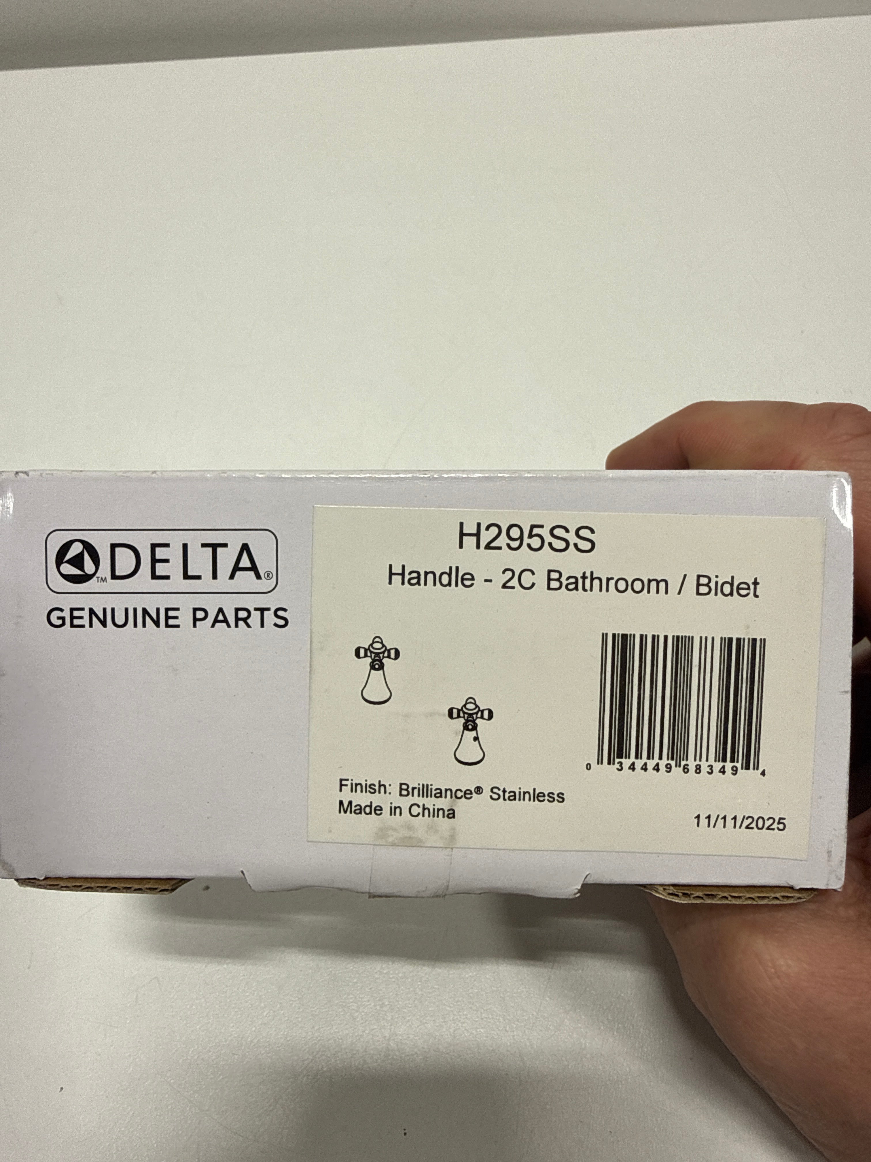 Delta H295SS Cassidy Bidet Cross Handles Brilliance Stainless Faucet