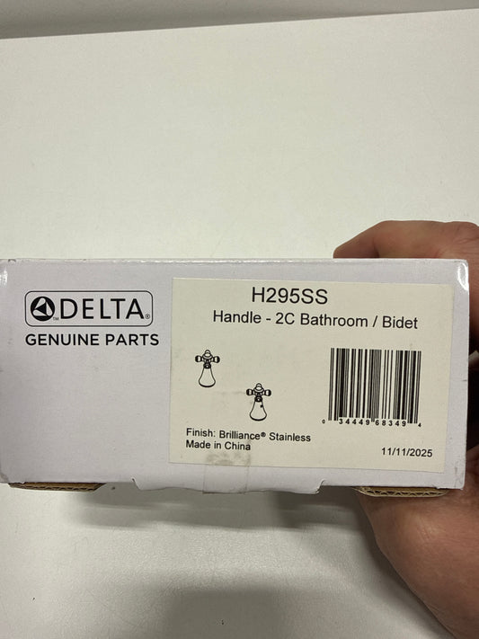 Delta H295SS Cassidy Bidet Cross Handles Brilliance Stainless Faucet