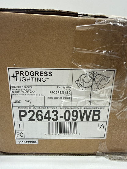 Progress Lighting 4-Light Universal Ceiling Fan Light Kit for AirPro Collection Ceiling Fans New Traditional and Rustic