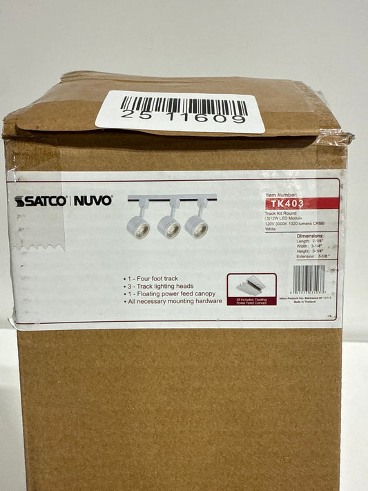 Nuvo TK403 Round White 3 Light LED Track Kit - 36 Watts - Soft White