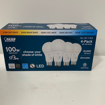 Feit Electric White 17.5W LED Bulb (4-Pack) 1600 Lumens