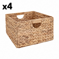 4 x Seville Classics Water Hyacinth Storage Basket