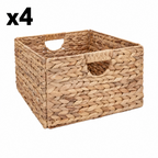 4 x Seville Classics Water Hyacinth Storage Basket