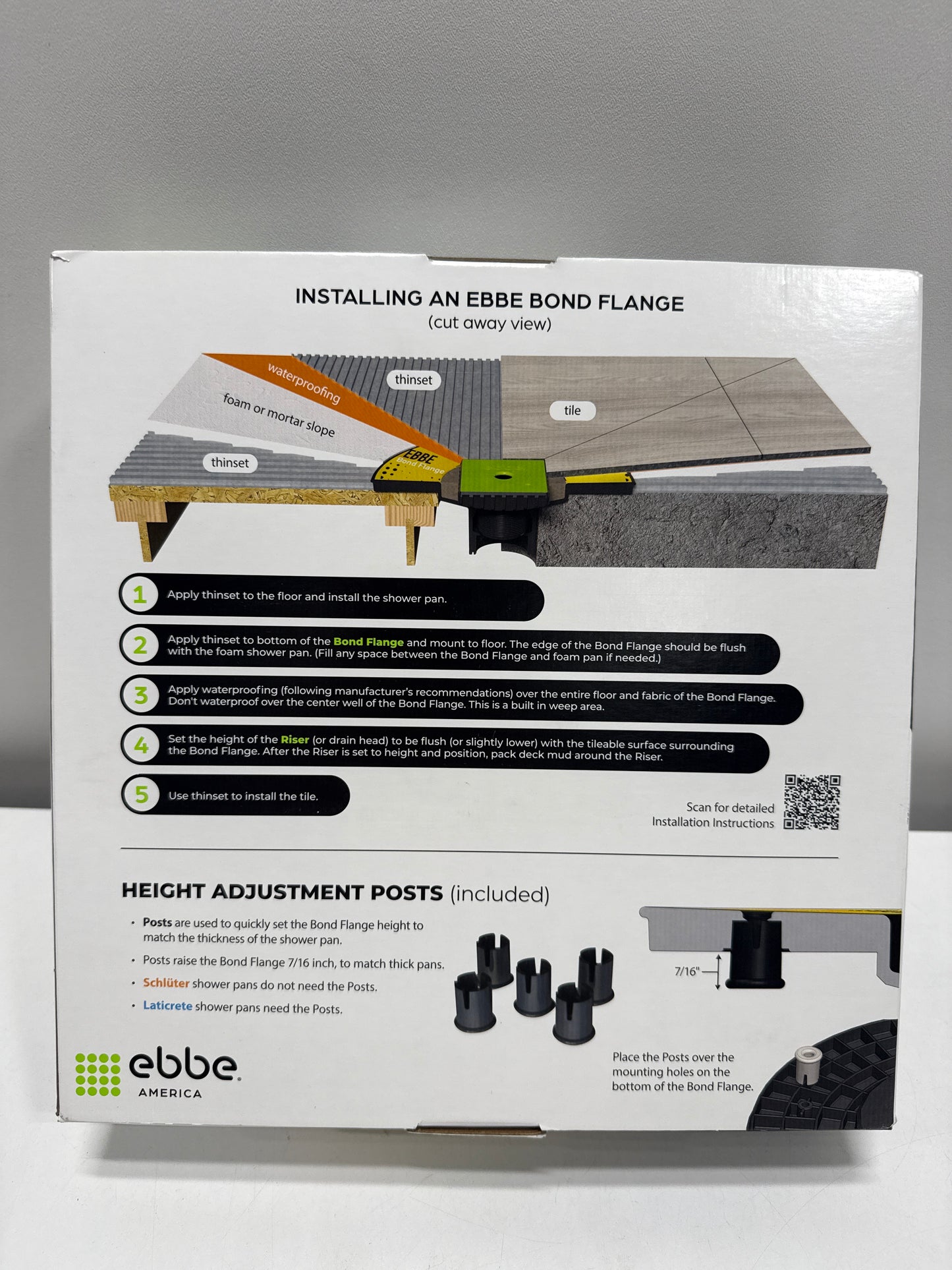 Ebbe America EBFB-PVC Ebbe Rough-in PVC Bond Flange Bundle Showers Shower Drains