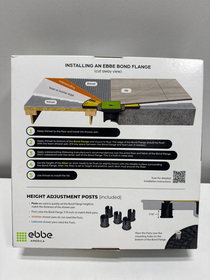 Ebbe America EBFB-PVC Ebbe Rough-in PVC Bond Flange Bundle Showers Shower Drains