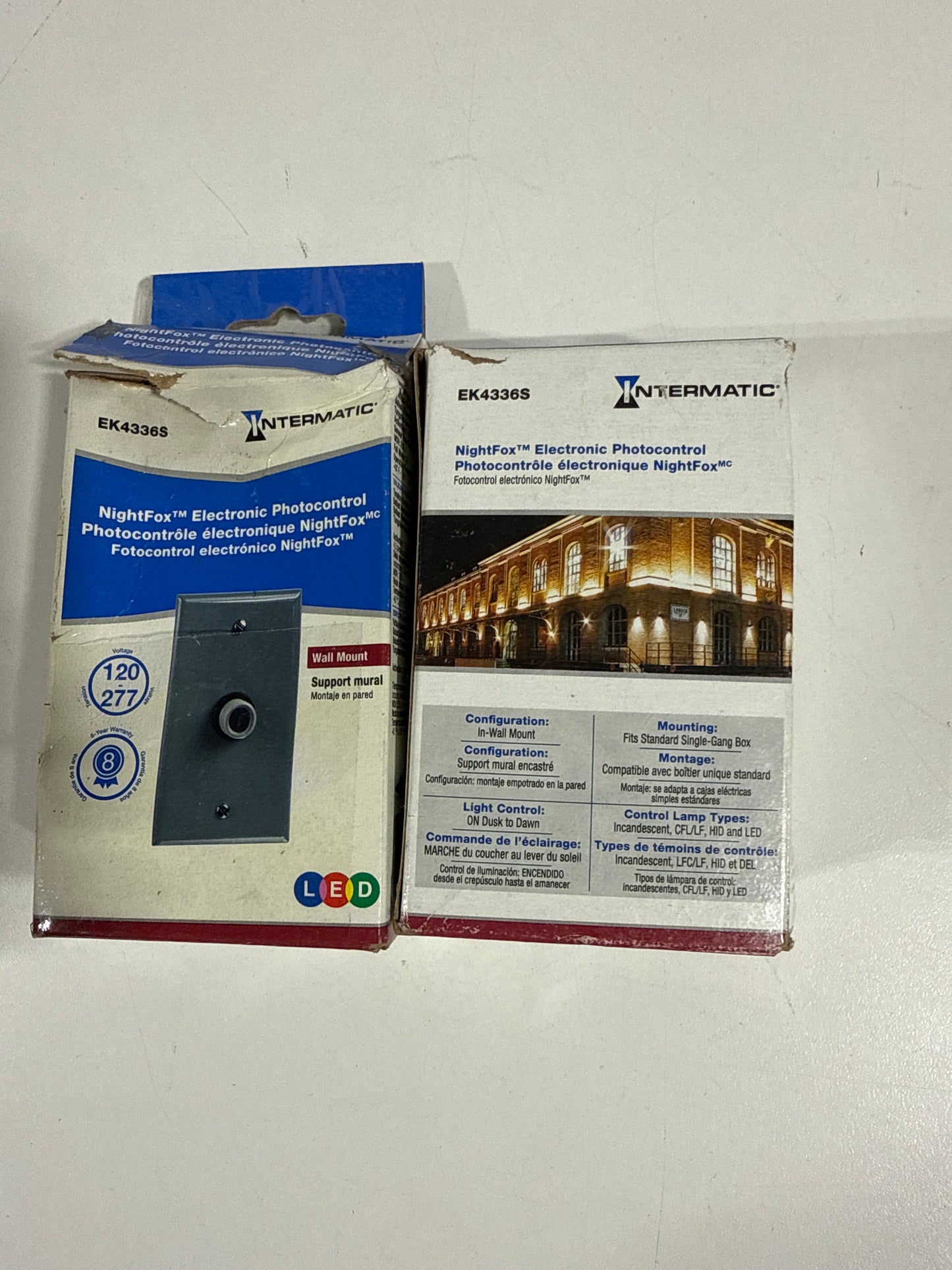 2 Intermatic NightFox Gray Photoelectric in-Wall Photo Control