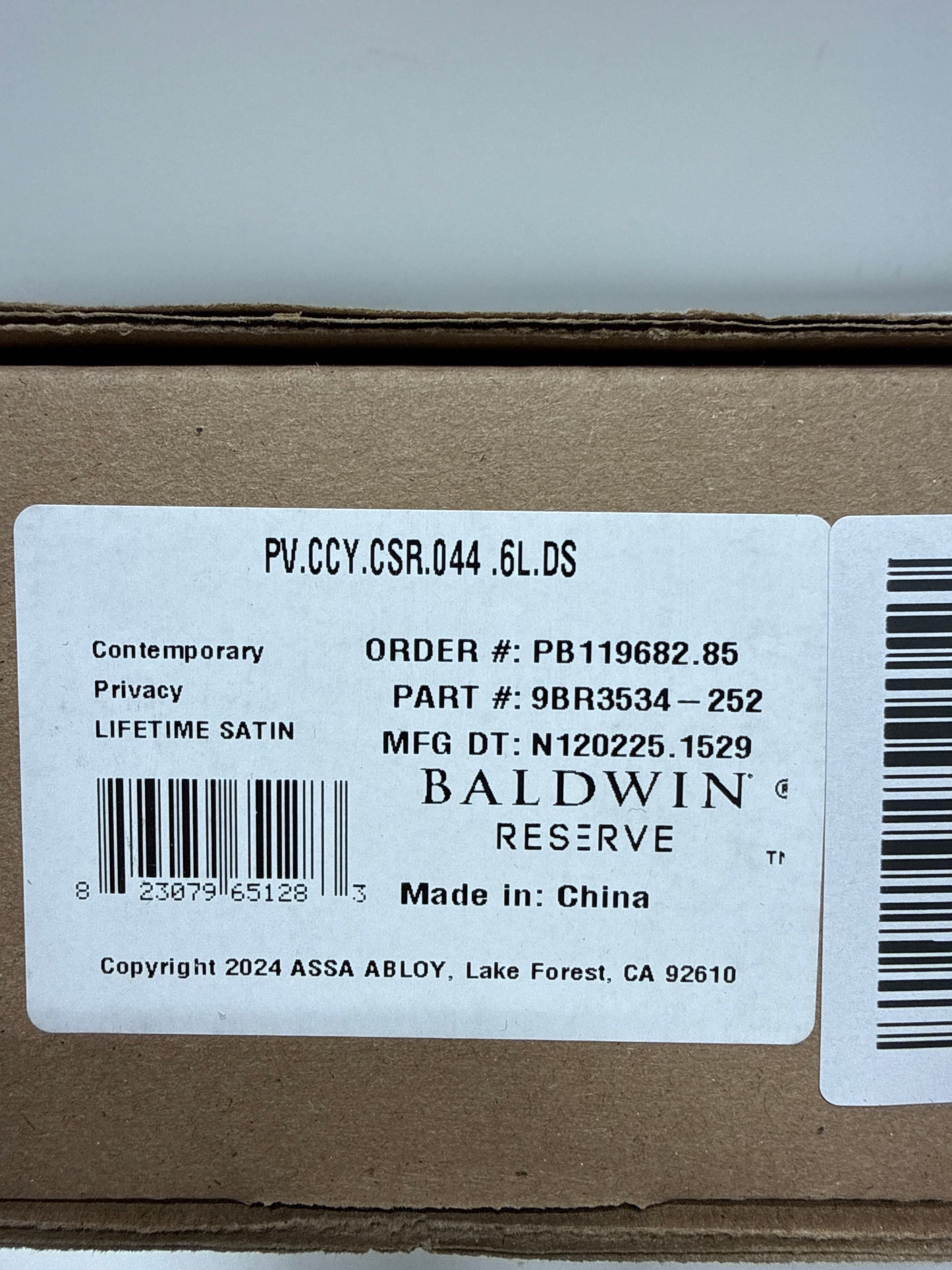 Baldwin Pv.Ccy.Csr Contemporary Crystal Privacy Door Knob Set - Brass - *Tools Hardware & Misc