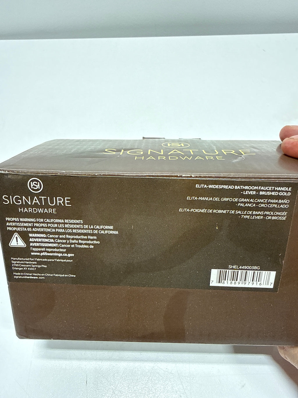 Signature Hardware 497638 Lever Handles for Elita Widespread Faucet - Brushed Gold