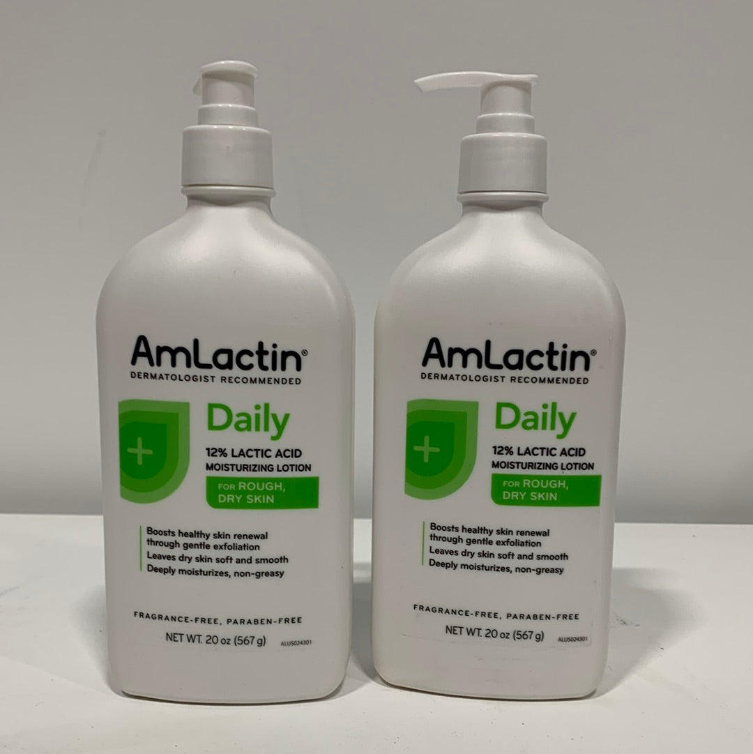AmLactin Moisturizing Body Lotion 20 Ounces - 2 pack