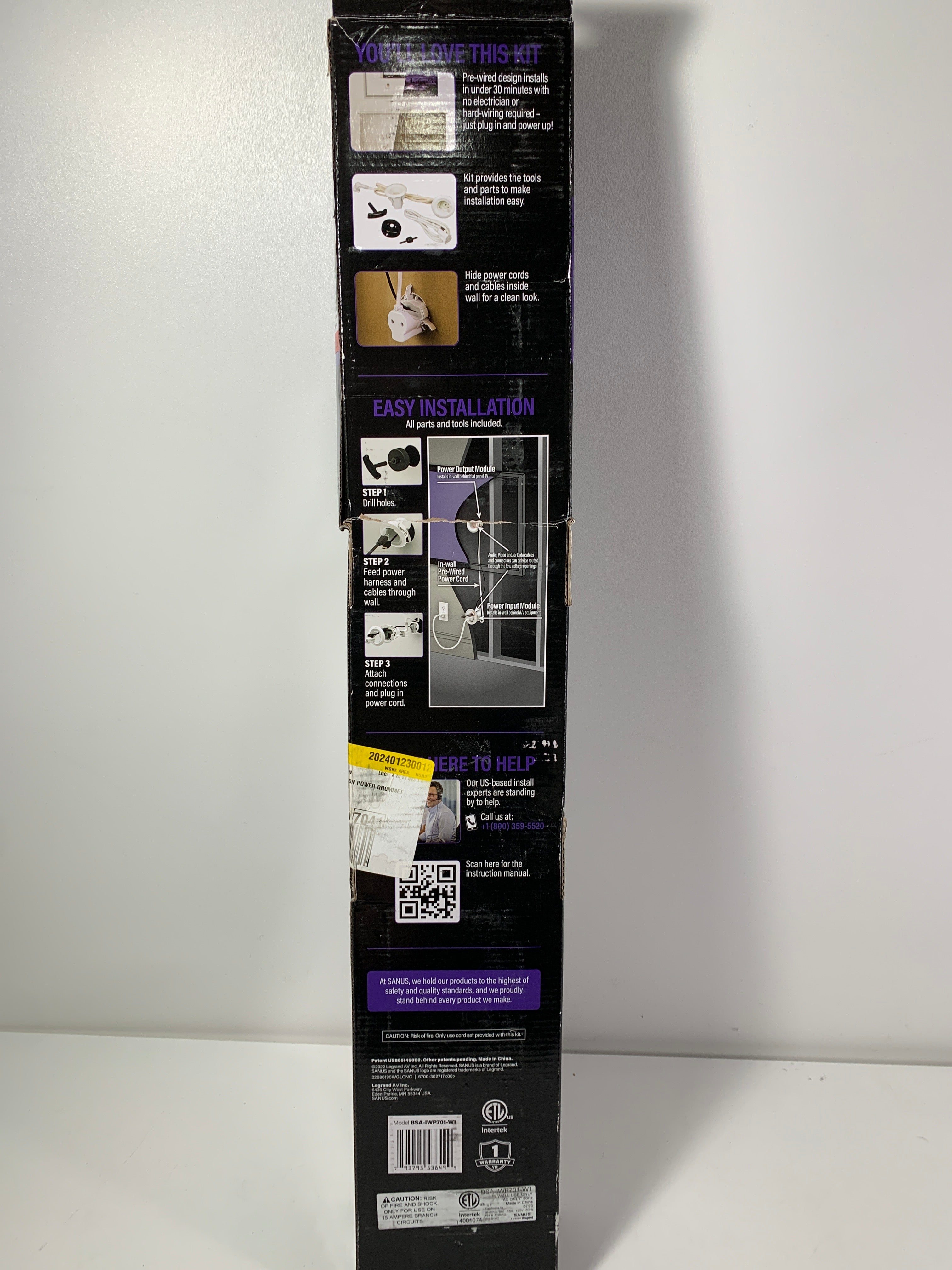 See Desc Sanus - in-Wall Cable Concealer Power Grommet Kit for Mounted TVs - White - *TV & Home Theater