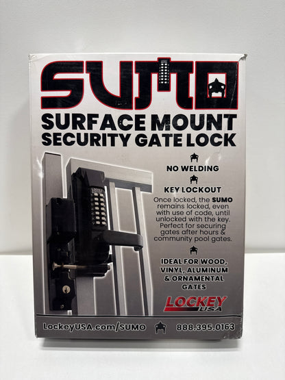 Lockey USA Sumo GL2 Jet Black Marine Grade Mechanical Combination Surface Mount Lever Gate Lock (GL2JBMG)