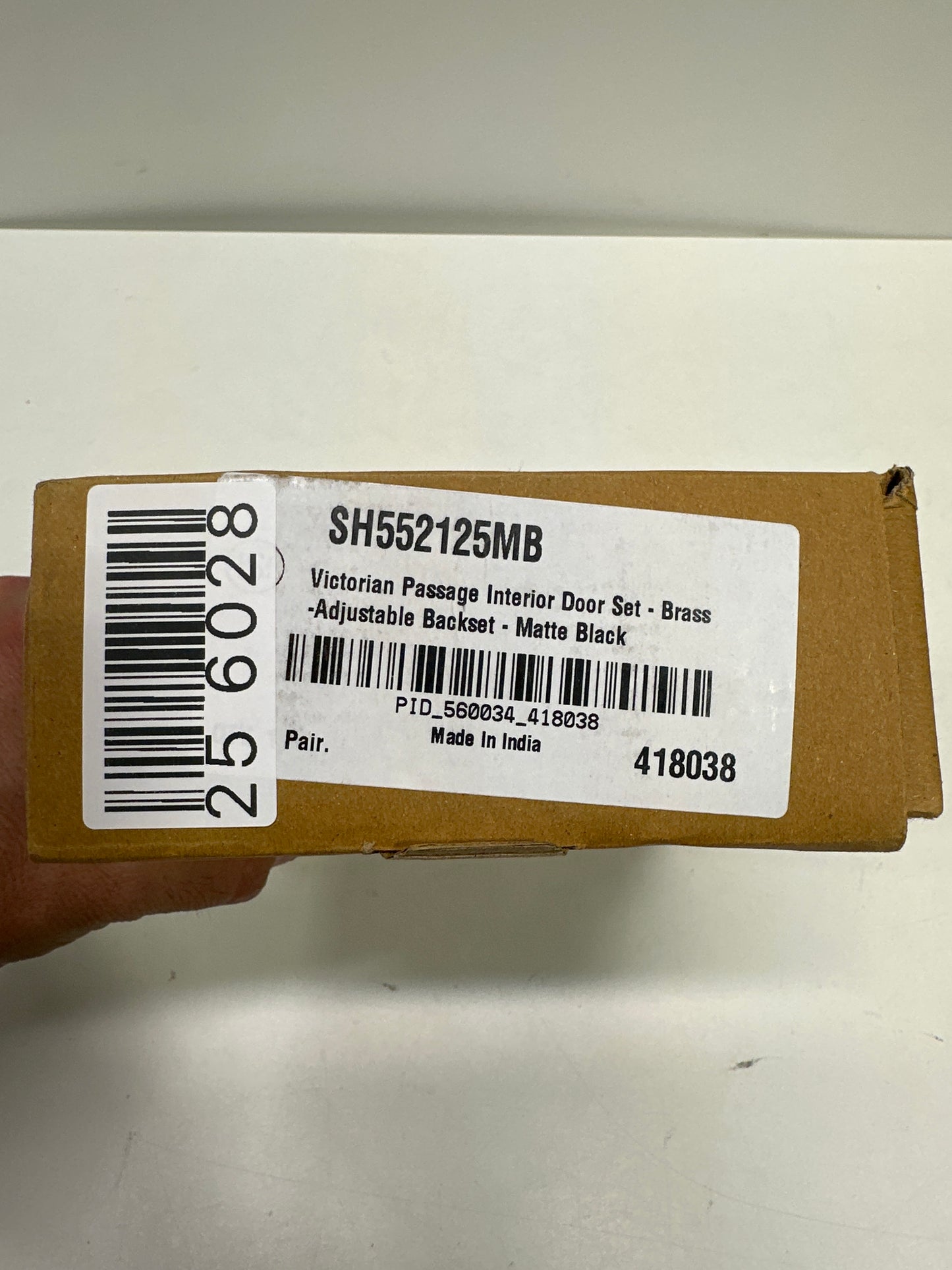 Signature Hardware 480936 Valma Solid Brass Passage Door Knob Set with Adjustable 2-3/8" or 2-3/4" Backset - Matte Black