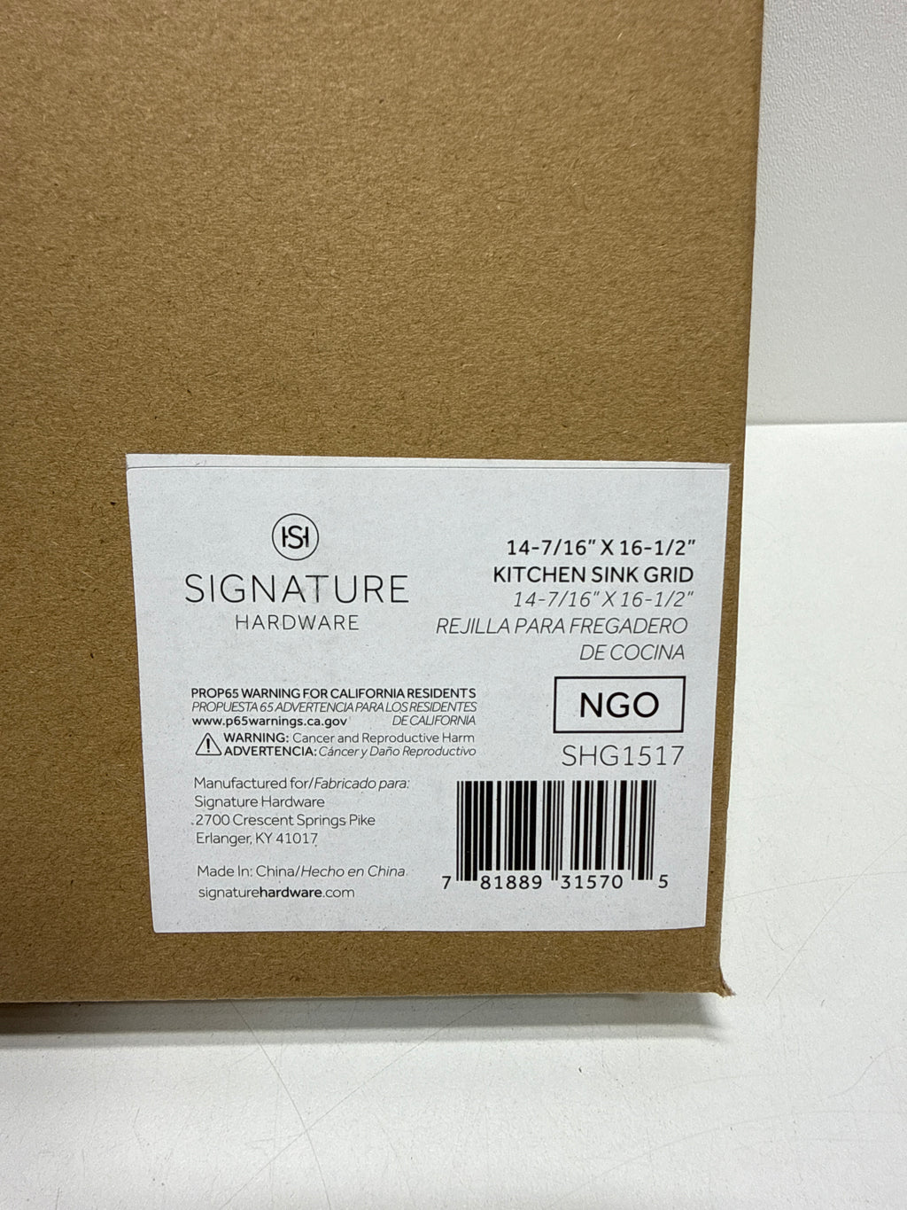 Signature Hardware 497797 Ortega 14" L X 16" W Stainless Steel Basin Rack