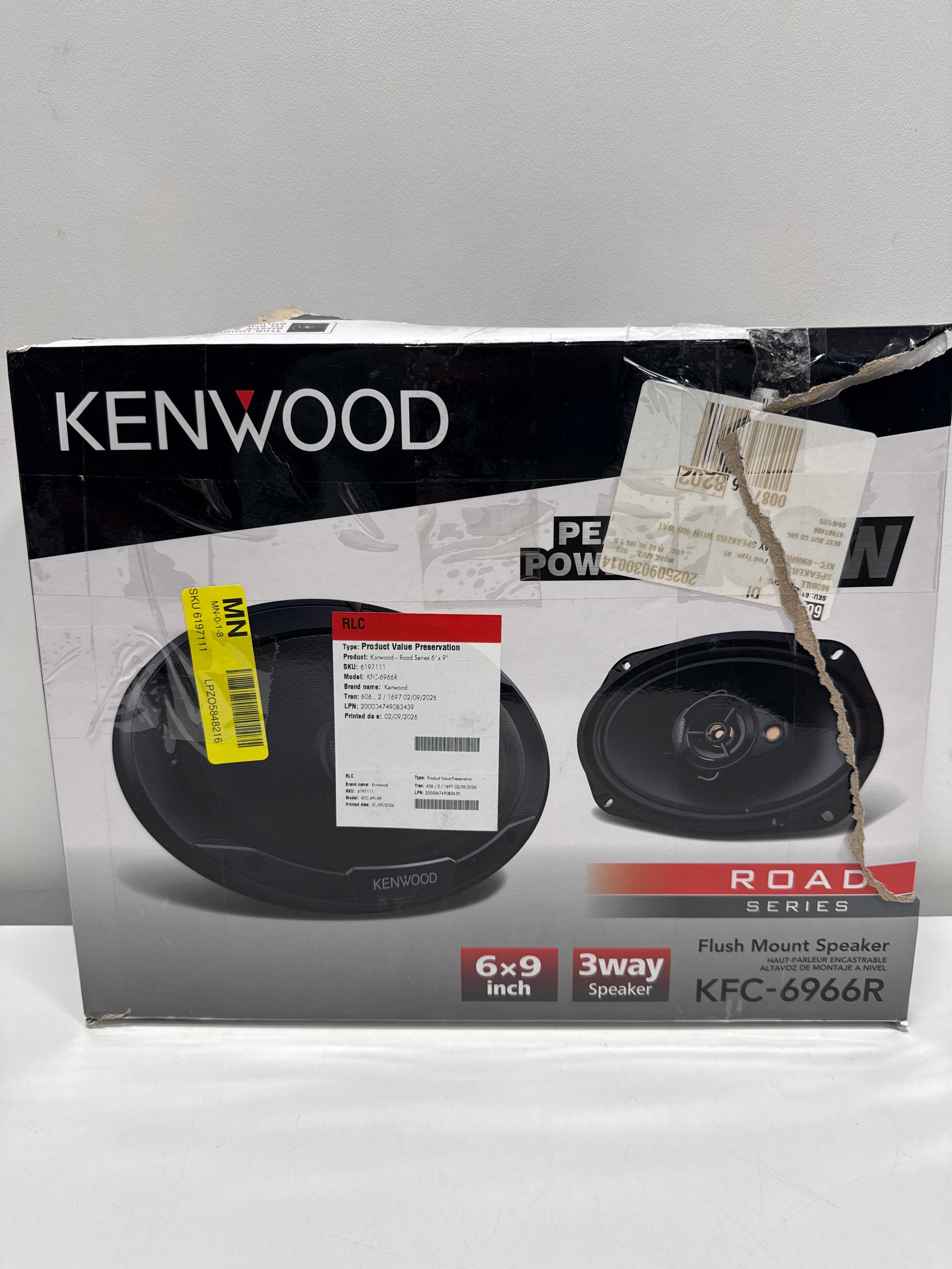 Kenwood - Road Series 6" X 9" 3-Way Car Speakers with Cloth Cones (Pair) - Black