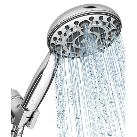 Lokby High Pressure Shower Head with Handheld 6 Settings - 5 Bathroom Hand Held Shower Heads Hose