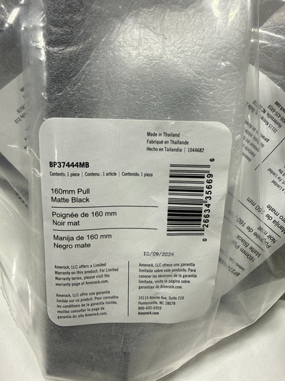 9 x Amerock Lintel 6-5/16 Inch (160mm) Center-to-Center Matte Black Cabinet Pull