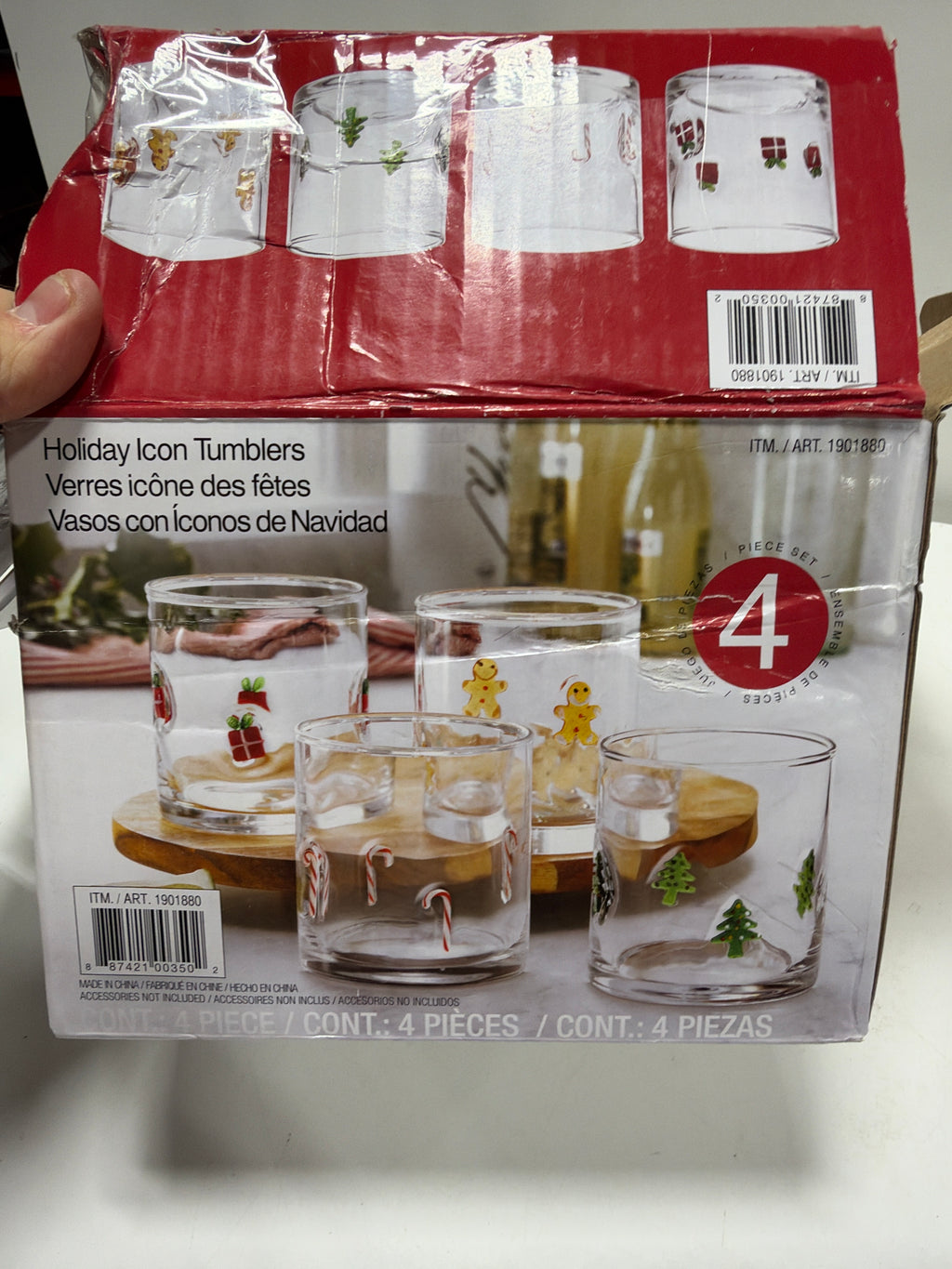 3 x Pandex 14 oz Holiday Icon Glasses