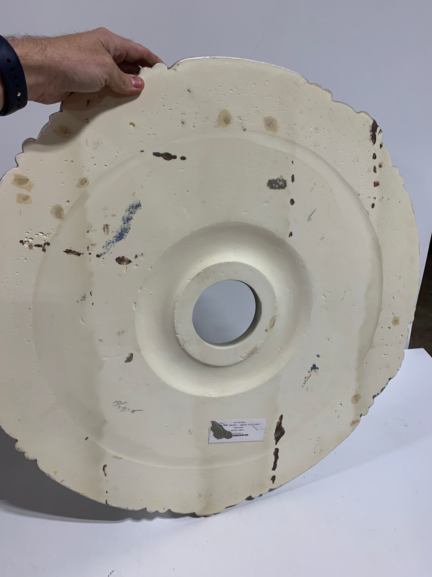 Ekena Millwork CM26ATWHF 26"OD X 3 3/4"ID X 1 1/2"P Attica With Rose Ceiling Medallion Fits Canopies Up To 4 1/2", Witch Hazel