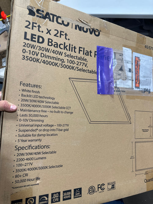 Nuvo Lighting 65/571R1 LED Backlit 24" Wide Flush Mount Square Ceiling Fixture White Indoor Lighting Ceiling Fixtures Flush Mount