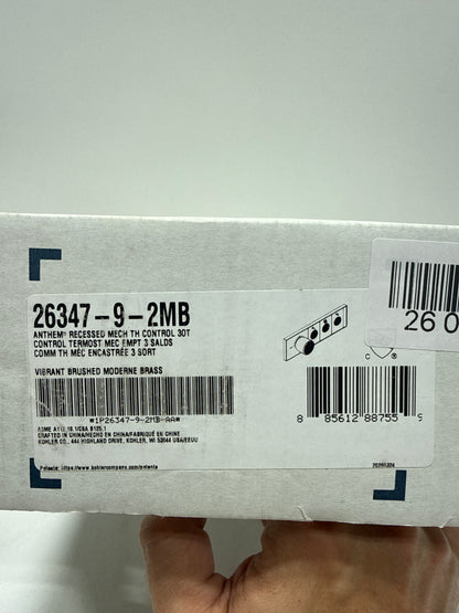 KOHLER Anthem Three-outlet Recessed Mechanical Thermostatic Valve Control 26347-9-2MB