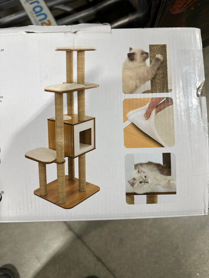 Vesper High Base Extra Large Cat Tree, Cat Furniture, 52060, Walnut