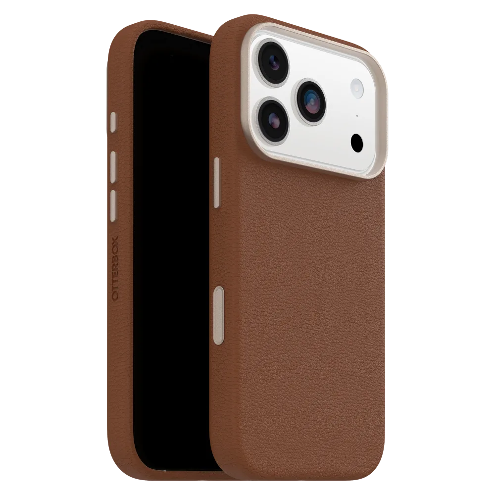 OtterBox - Symmetry Cactus Leather MagSafe Case with Camera Control for Apple iPhone 17 Pro - Desert Saddle