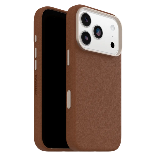 OtterBox - Symmetry Cactus Leather MagSafe Case with Camera Control for Apple iPhone 17 Pro - Desert Saddle
