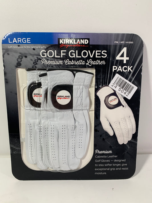 Kirkland Signature Golf Gloves Premium Cabretta Leather, Large 3 count