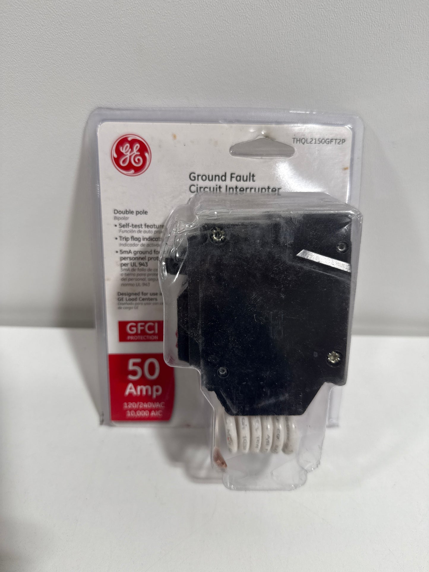 GE 50 Amp 240-Volts Double Pole Ground Fault Breaker with Self-Test