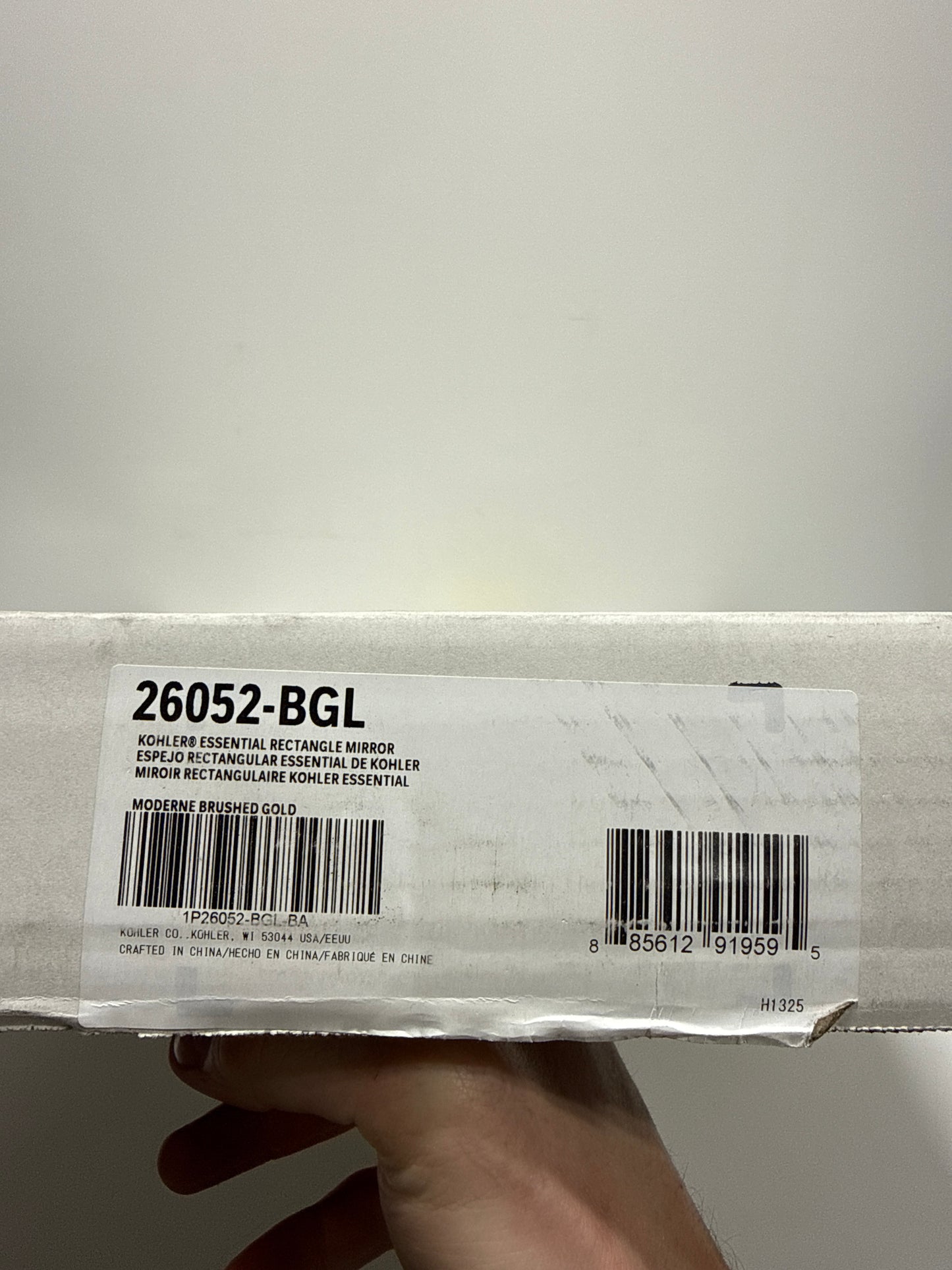 Kohler 26052-BGL Essential Rectangular Bathroom Mirrors, Bathroom Mirrors for Over Sink, 22 in. W x 34 in. H, Moderne Brushed Gold