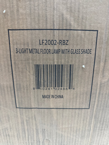 Elegant Designs 3-Light Floor Lamp, 71"H, Champagne Shade/Restoration Bronze Base