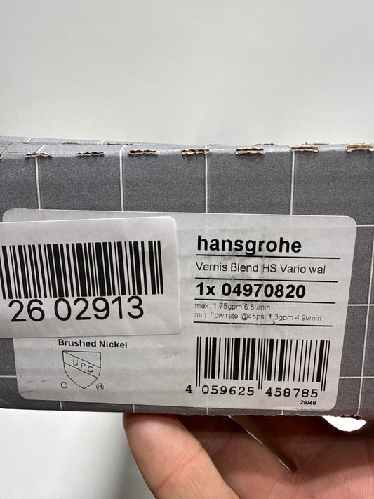hansgrohe Vernis Blend 11-inch 3-Spray Handshower with Slide Bar and Hose, Rain, IntenseRain, Handheld Shower Head System in Brushed Nickel, 04970820