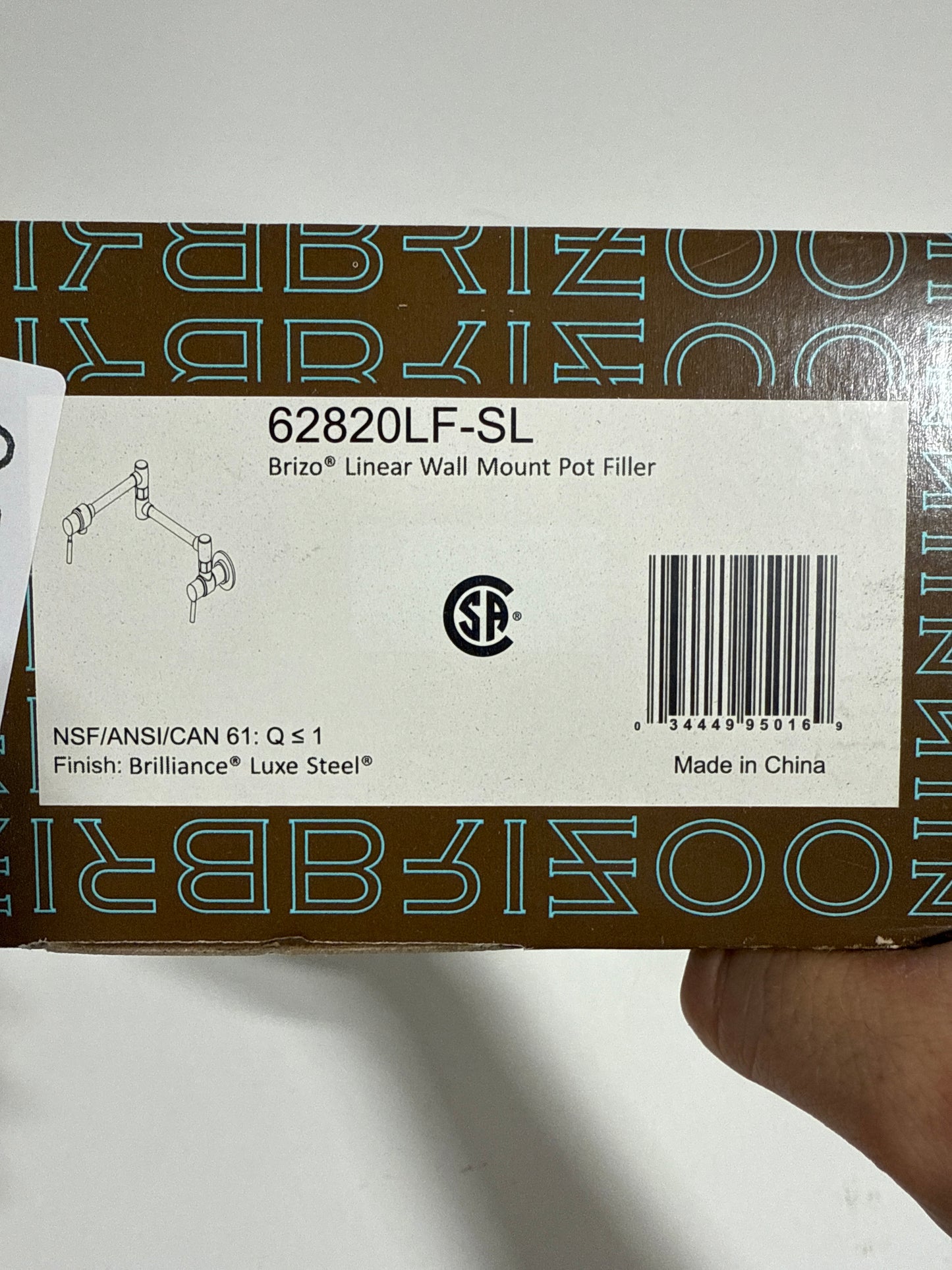 Brizo 62820LF Euro 4 GPM Wall Mounted Single Hole Pot Filler Faucet Luxe Steel Faucet Pot Filler Double Handle