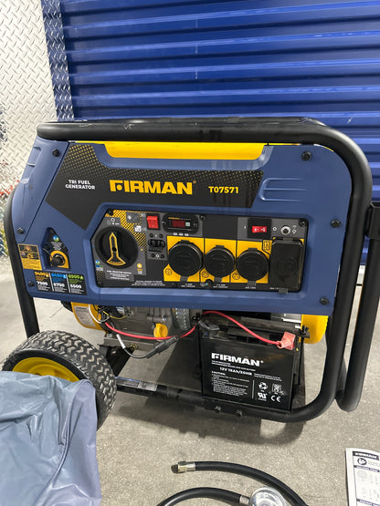 See Desc Firman 7500W Running / 9400W Peak Tri Fuel Generator